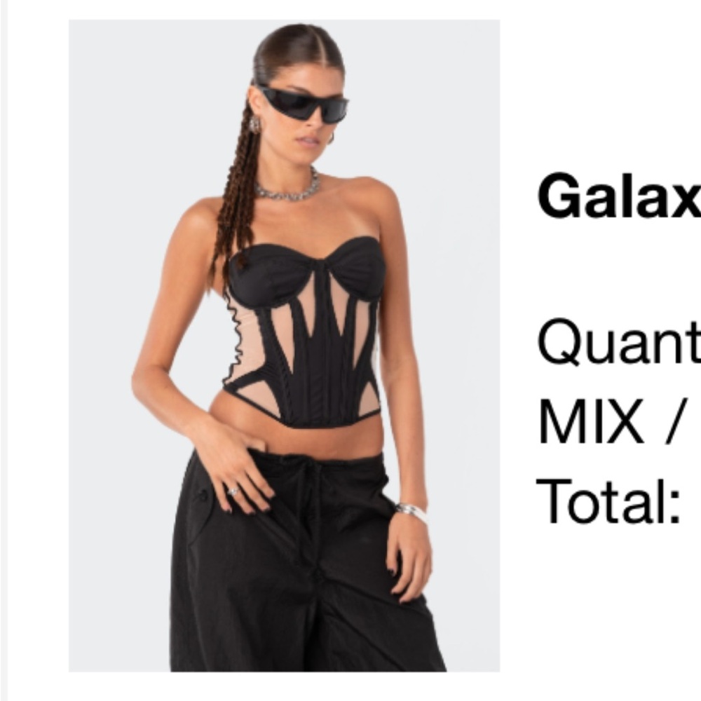 Edikted Black Strapless Crop Top